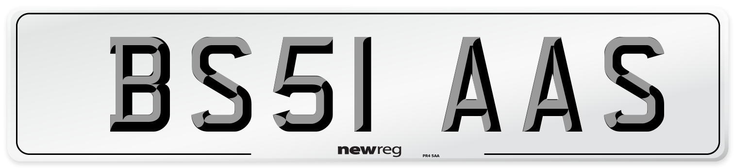 BS51 AAS Number Plate from New Reg